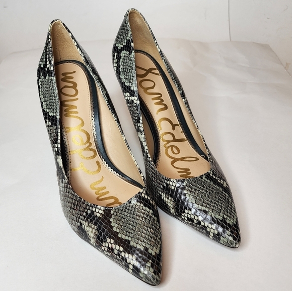 Sam Edelman 9W Green Black Snake Print Hazel Heels Stilletos - Picture 5 of 16